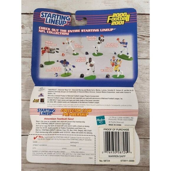 2000 NFL Collection '99 Corvette Warren Sapp Starting Lineup W/ Display Stand - Picture 7 of 9